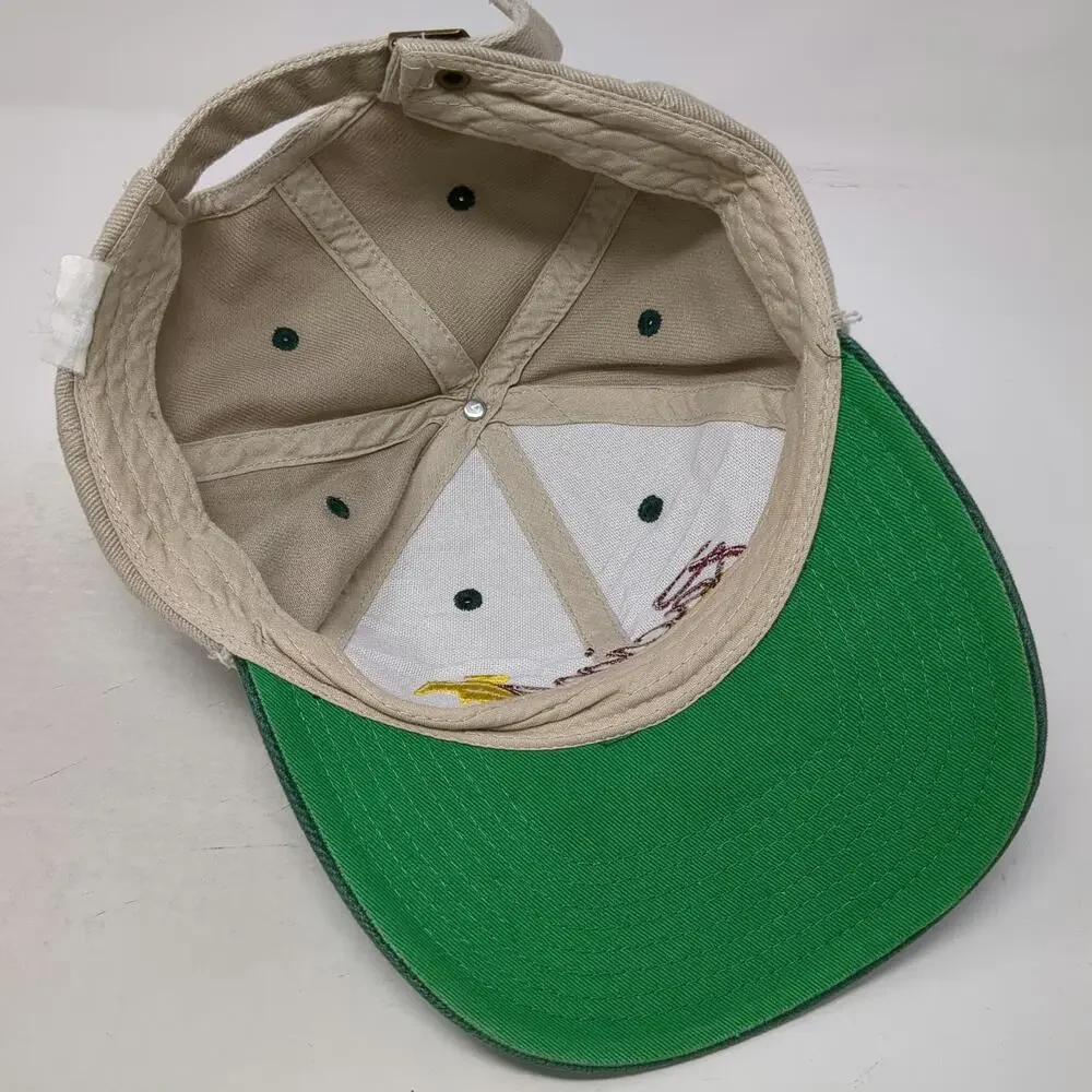 Delaware Park Racing Horse Embroidery Baseball Cap Beige Green One Size Hat